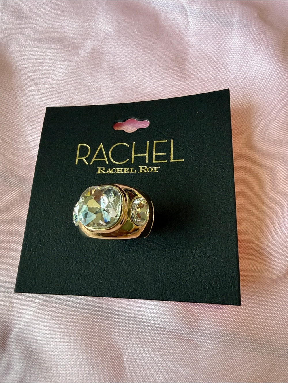 RACHEL Rachel Roy Gold Crystal Statement Ring